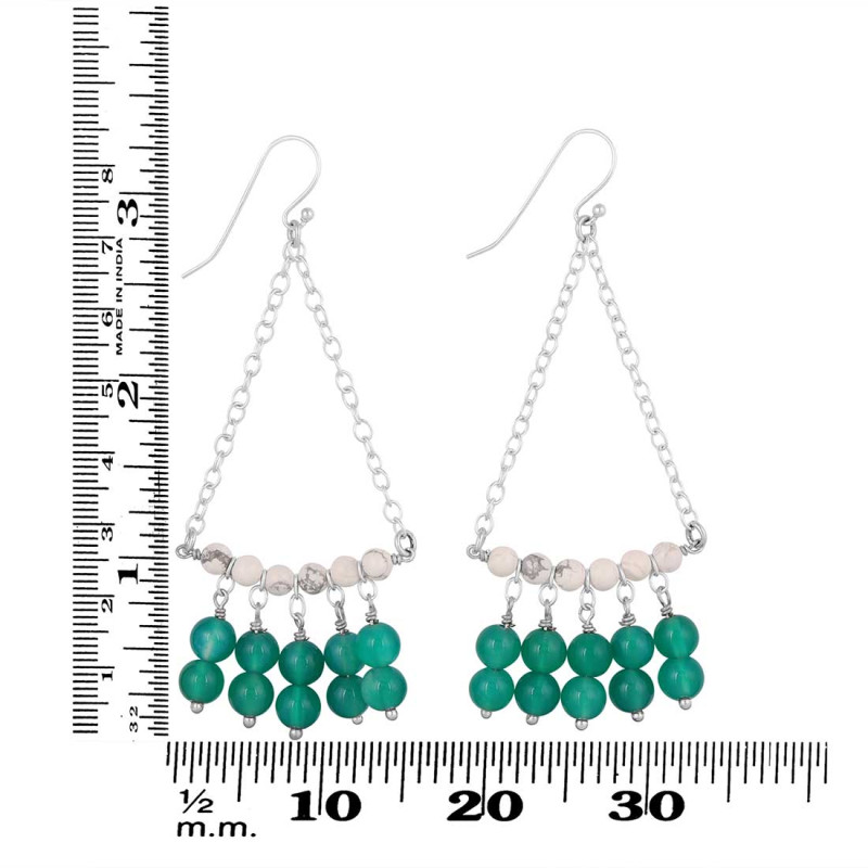 Green Onyx / Howlite Beaded Earring BDD-3-190