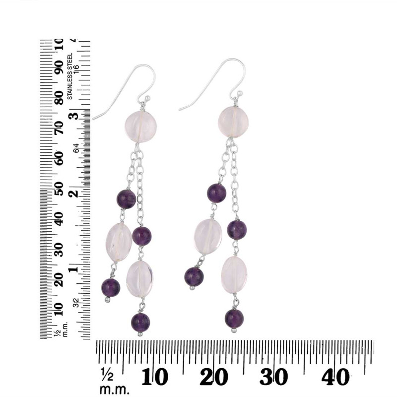 Amethyst / Crystal Beaded Earring BDD-3-192