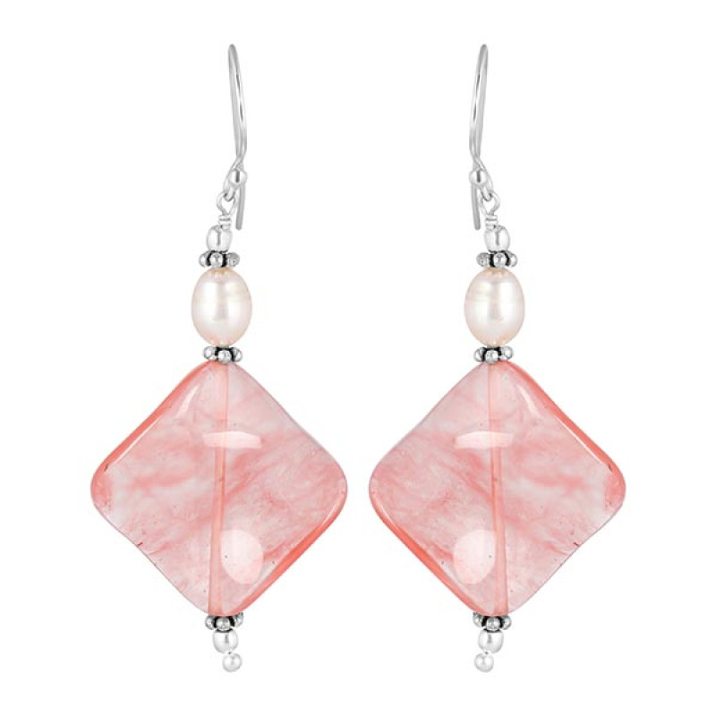 Cherry Agate Beaded Earring BDD-3-2