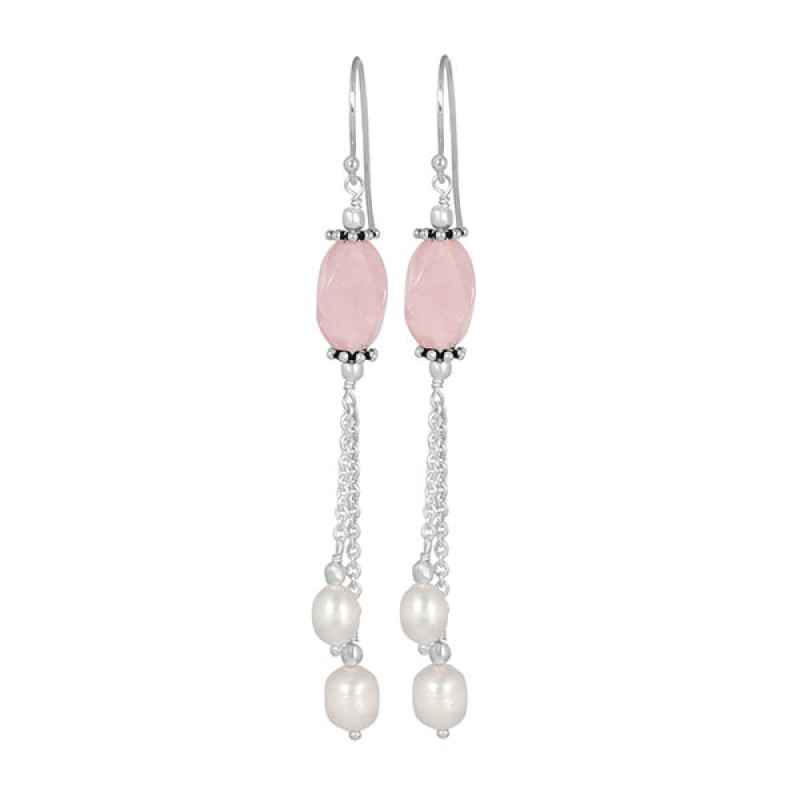 Rose Quartz Beaded Earring BDD-3-21