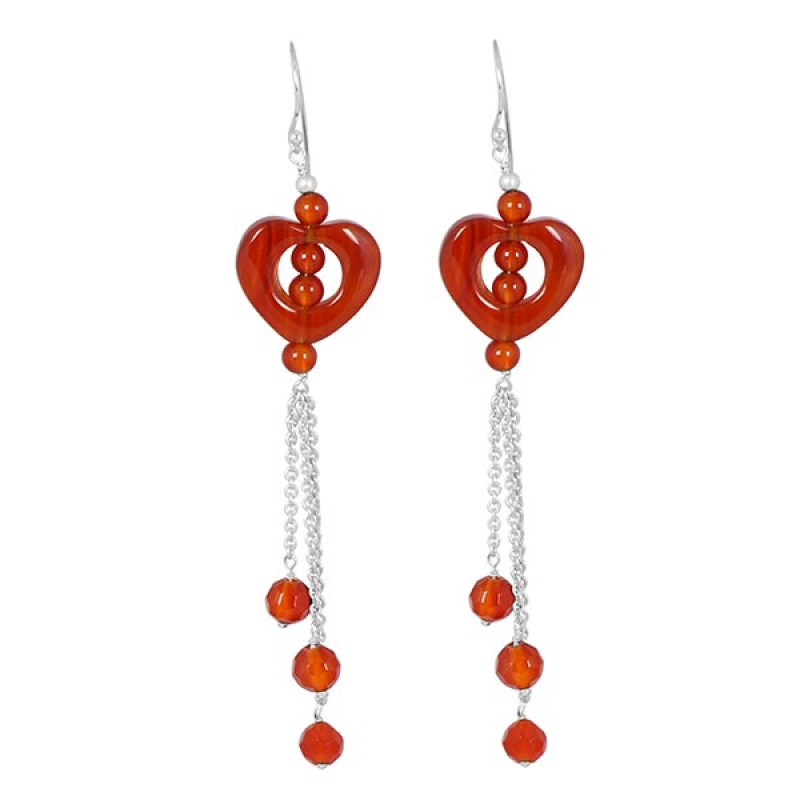 Red Agate Beaded Earring BDD-3-28