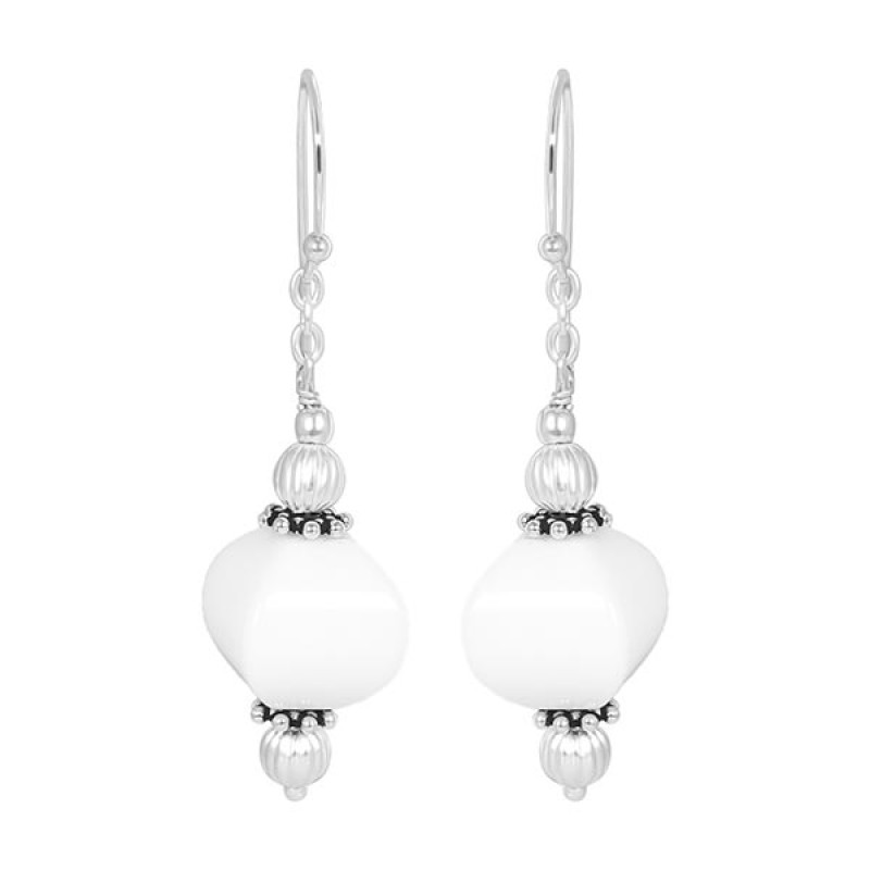 White Glass Beaded Earring BDD-3-33