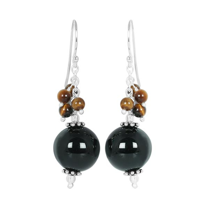 Black Spinel Beaded Earring BDD-3-37