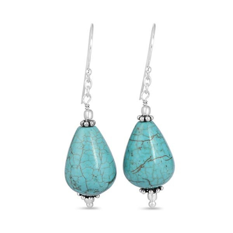 Stabilized Turquoise/Beaded Earring BDD-3-76