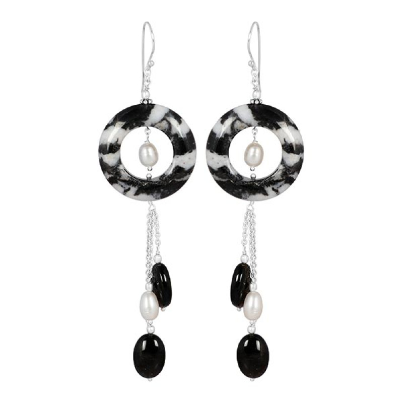 Zebra Jasper Beaded Earring BDD-3-9