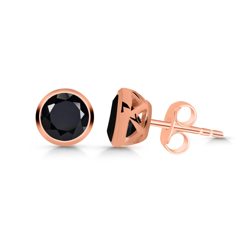 Black Tourmaline Stud Earring BLS-RDE-1254.