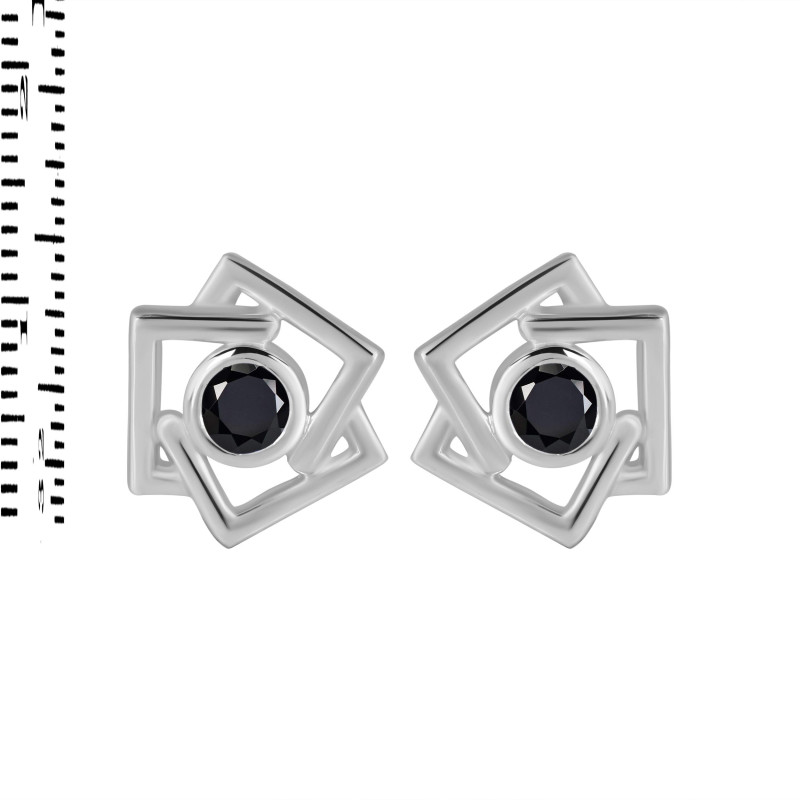Black Tourmaline Stud Earring BLS-RDE-627.