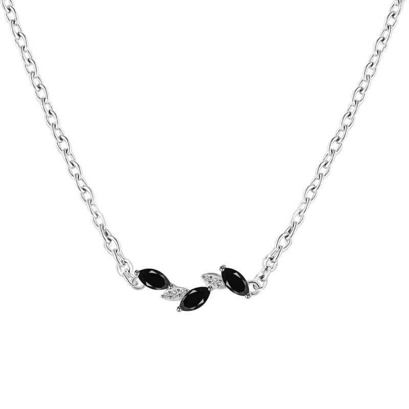 Black Tourmaline & White Topaz Necklace BLS-RDN-460.