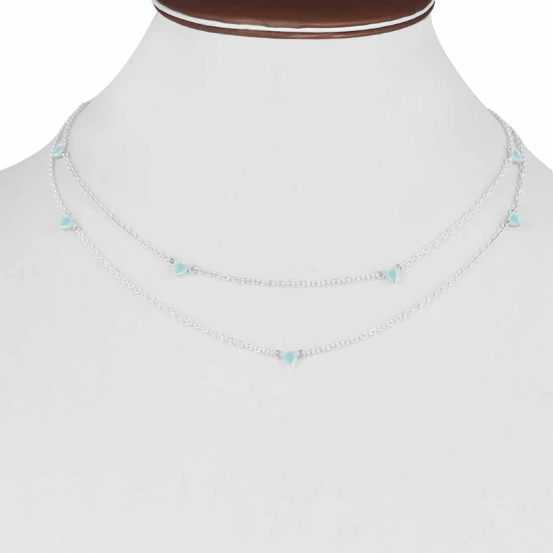 Blue Chalcedony Necklace BLX-RDN-388.