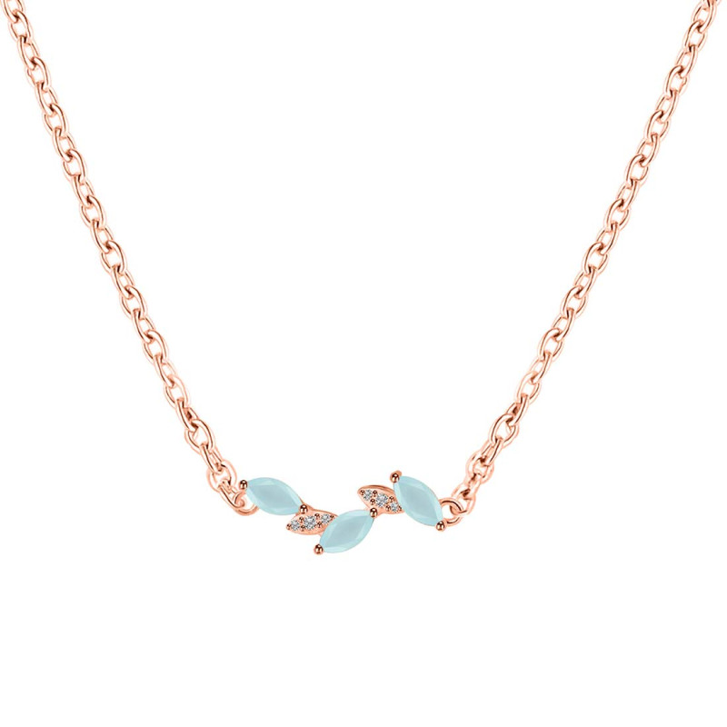 Blue Chalcedony & White Topaz Necklace BLX-RDN-460.