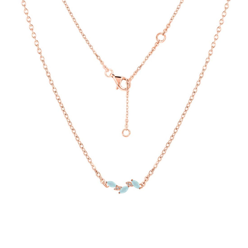 Blue Chalcedony & White Topaz Necklace BLX-RDN-460.