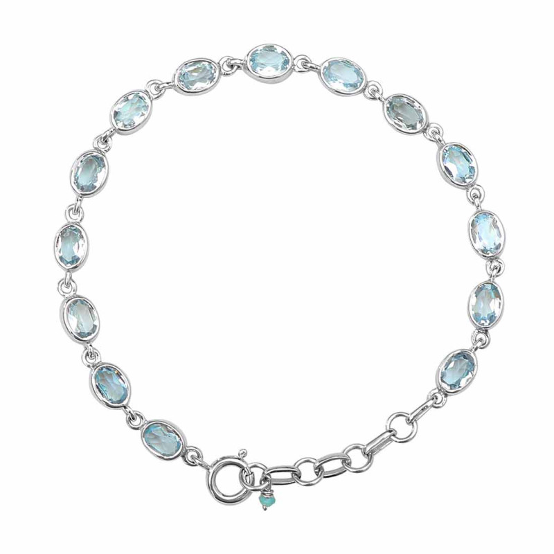 Blue Topaz Bracelet BTZ-RDB-113-CUT.