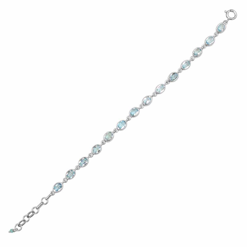 Blue Topaz Bracelet BTZ-RDB-113-CUT.