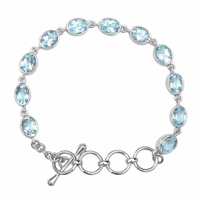 Blue Topaz Bracelet BTZ-RDB-114-CUT.