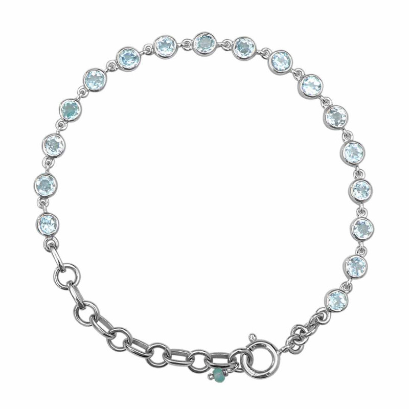 Blue Topaz Bracelet BTZ-RDB-116-CUT.