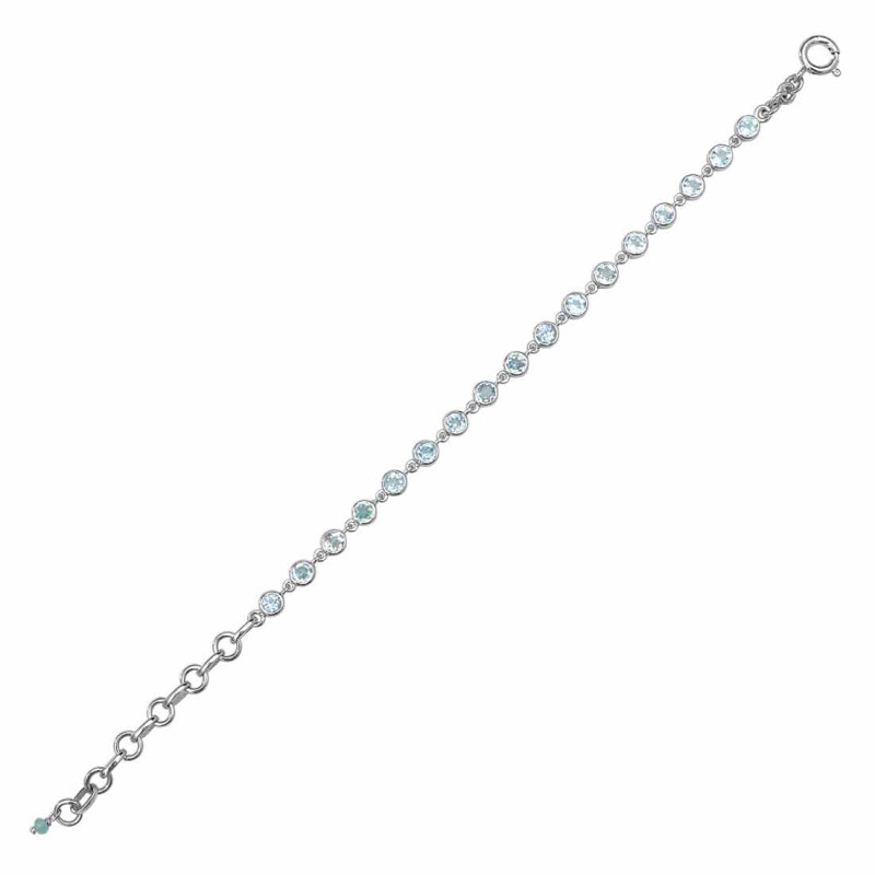 Blue Topaz Bracelet BTZ-RDB-116-CUT.
