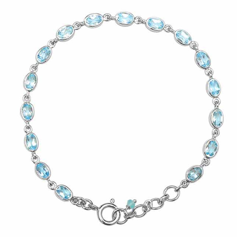 Blue Topaz Bracelet BTZ-RDB-117-CUT.