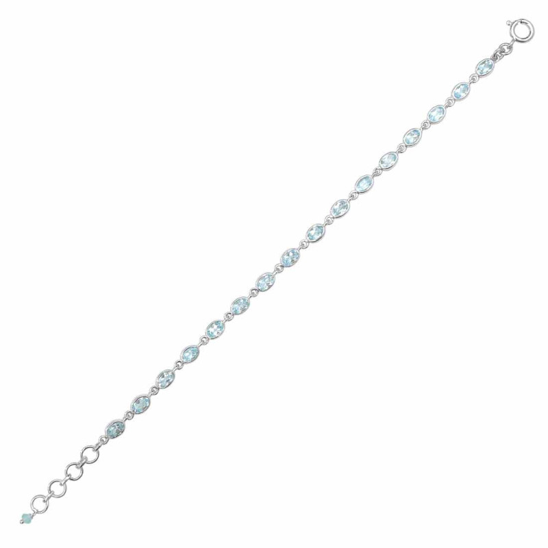 Blue Topaz Bracelet BTZ-RDB-117-CUT.