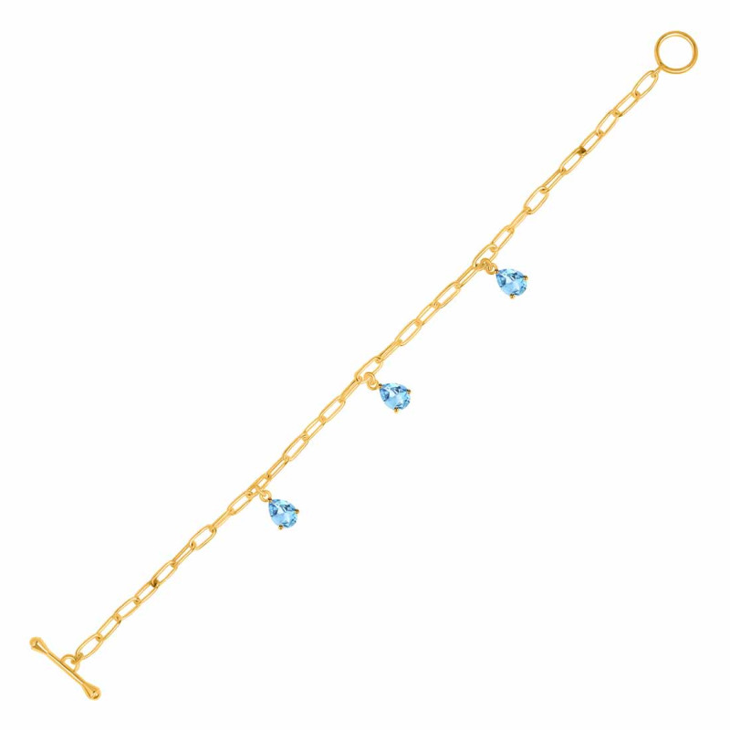 Blue Topaz Bracelet BTZ-RDB-171.