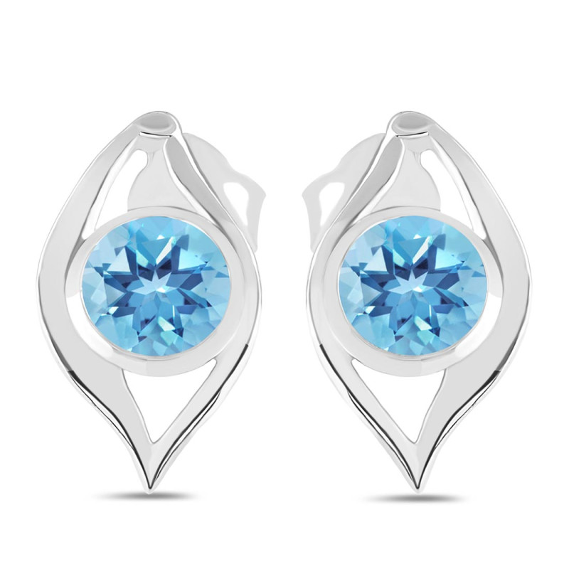 Blue Topaz Stud Earring BTZ-RDE-21.