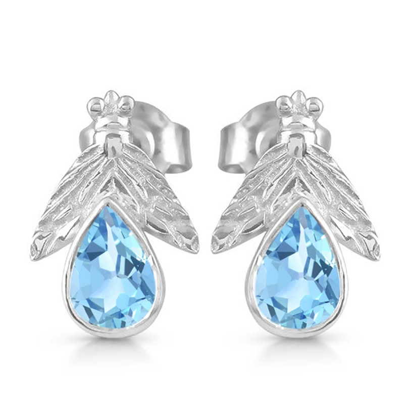 Blue Topaz Stud Earring BTZ-RDE-33.