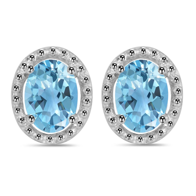 Blue Topaz Stud Earring BTZ-RDE-34.