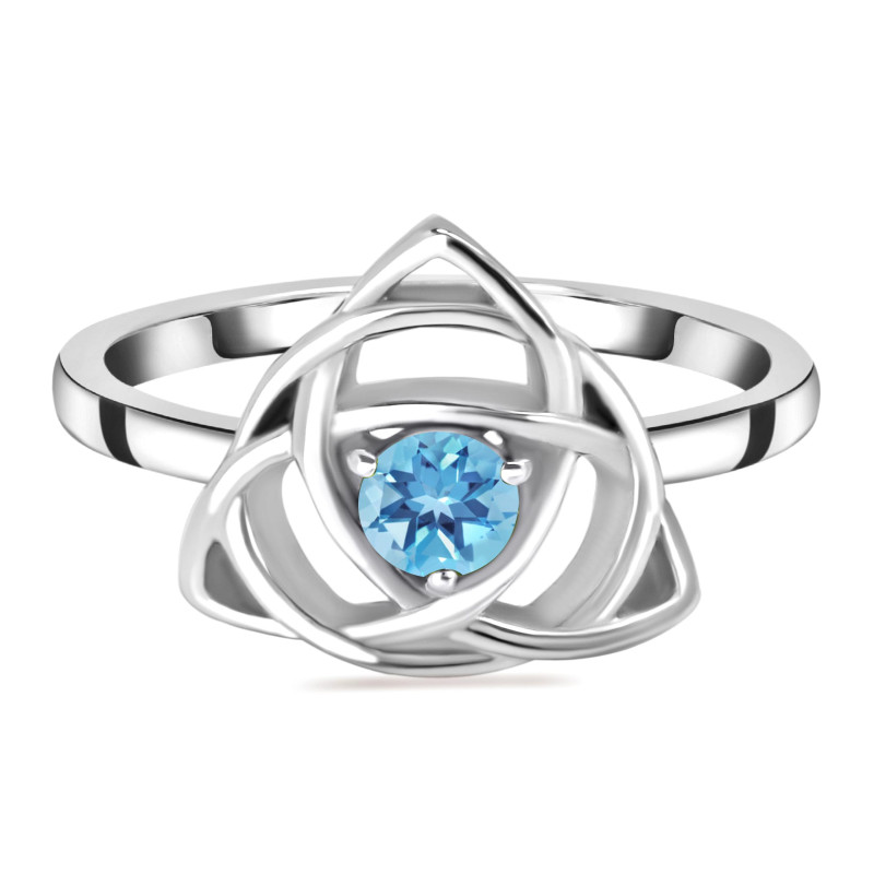Blue Topaz Triquetra Ring BTZ-RDR-2142.