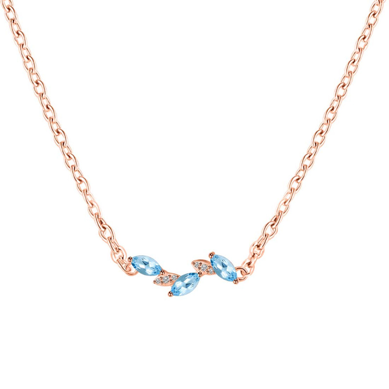 Blue Topaz & White Topaz Necklace BTZ-RDN-460.