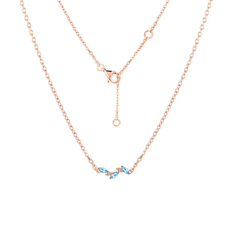 Blue Topaz & White Topaz Necklace BTZ-RDN-460.