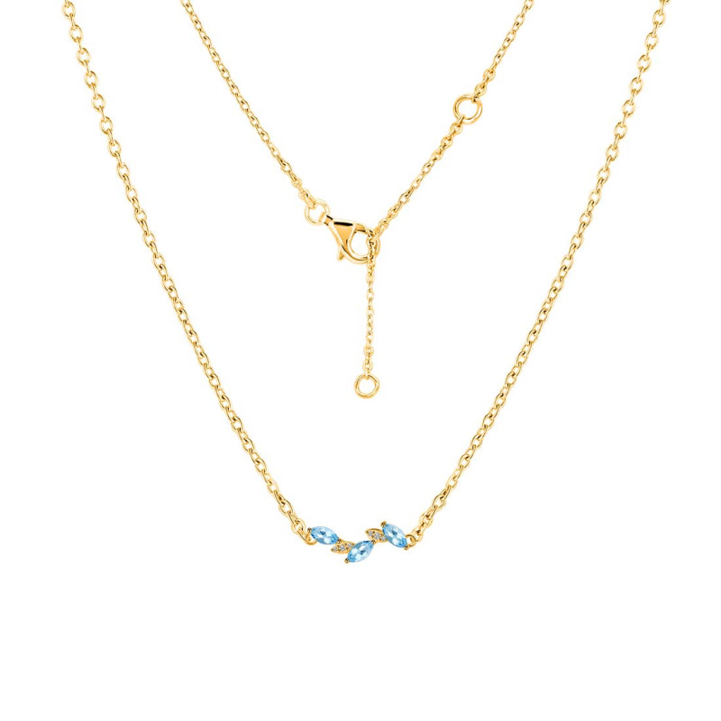 Blue Topaz & White Topaz Necklace BTZ-RDN-460.