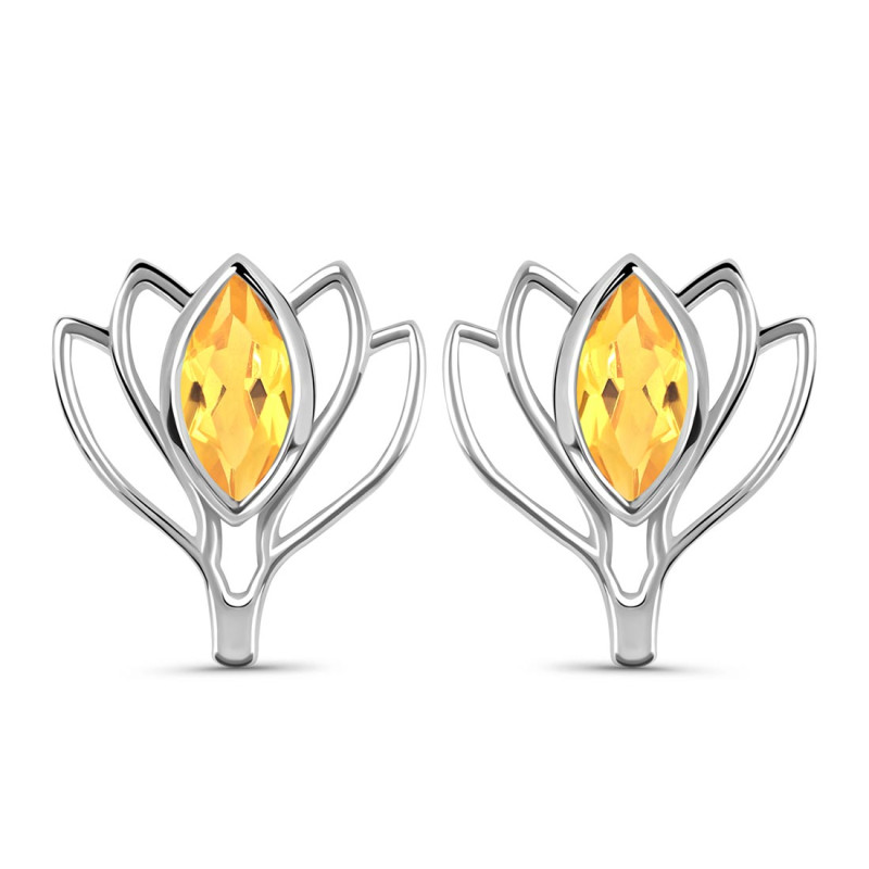 Citrine Stud Earring CIT-RDE-24.