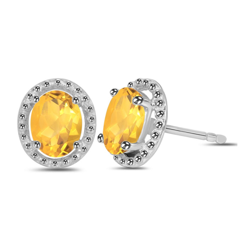 Citrine Stud Earring CIT-RDE-34.