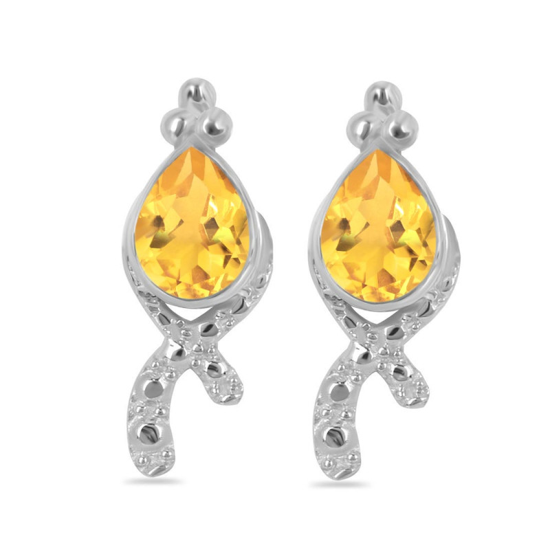 Citrine Stud Earring CIT-RDE-36.