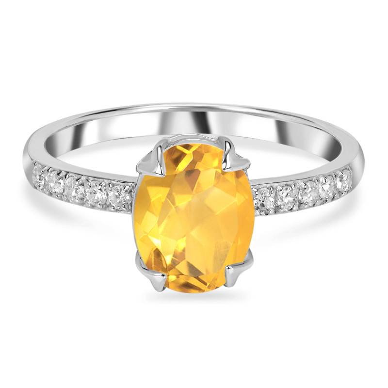 Citrine & White Topaz Ring CIT-RDR-2382.