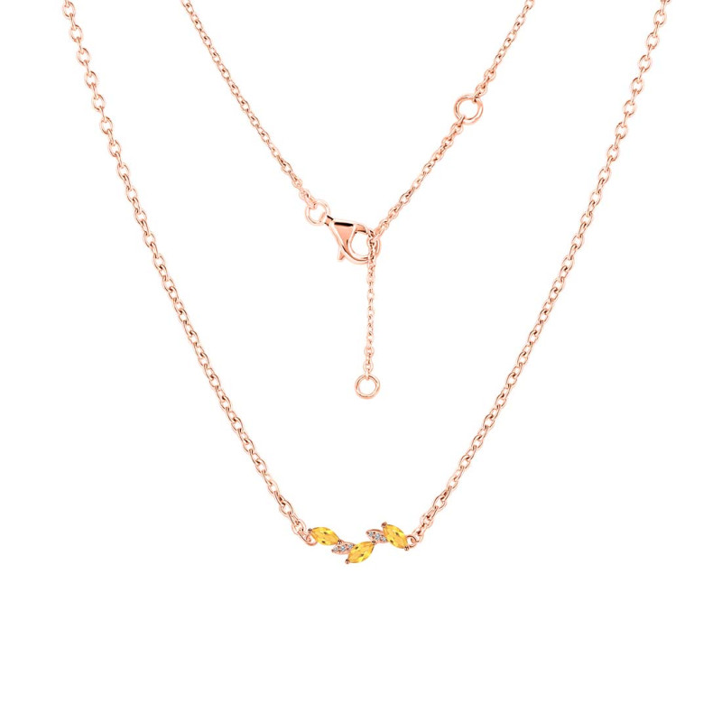 Citrine & White Topaz Necklace CIT-RDN-460.