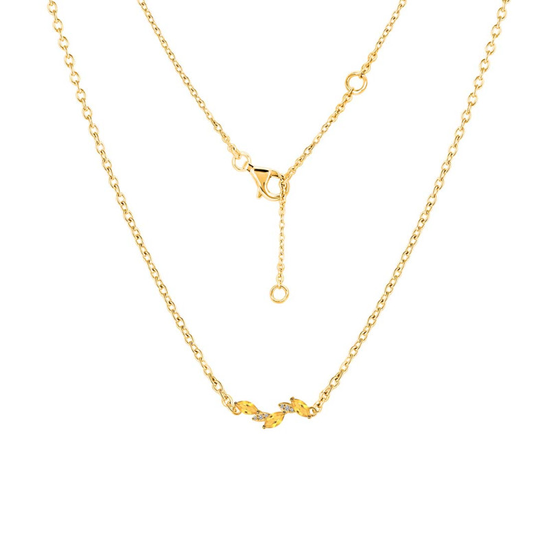 Citrine & White Topaz Necklace CIT-RDN-460.
