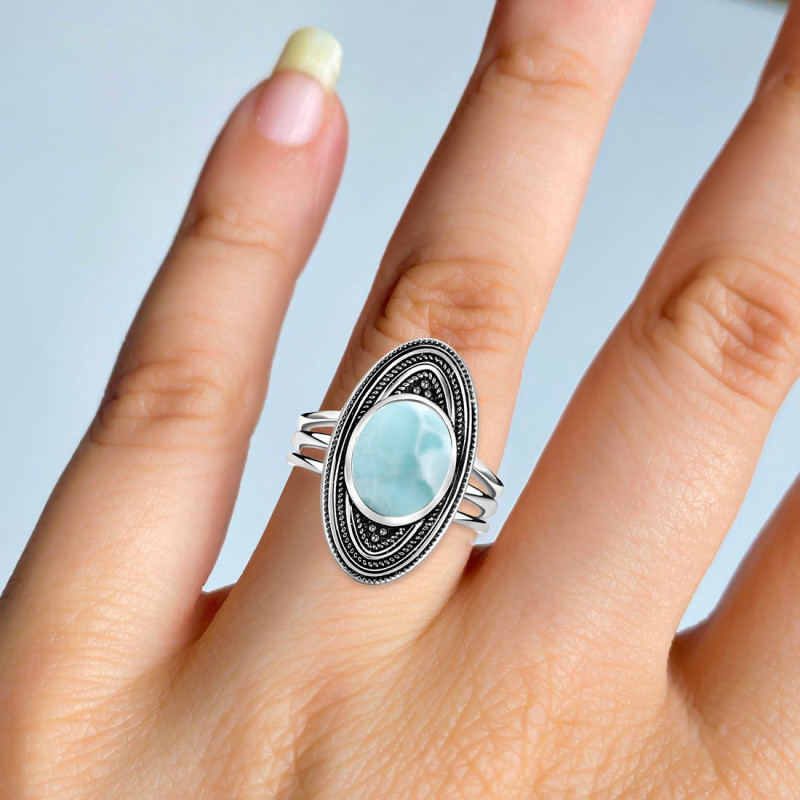 Close Out Larimar Ring LAR-CO-RDR-95.