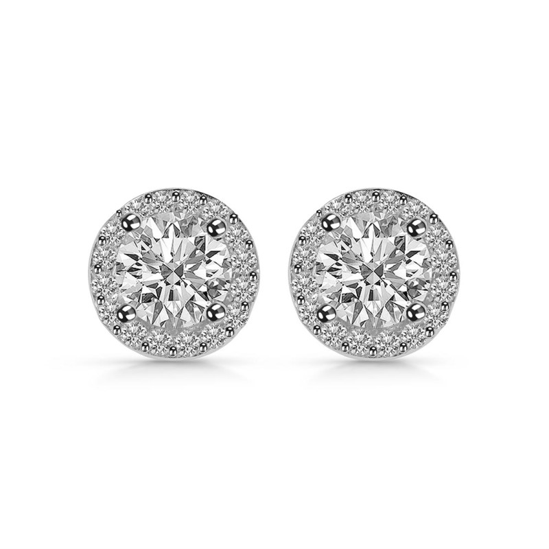 Crystal & White Topaz Stud Earring CST-RDE-1259.