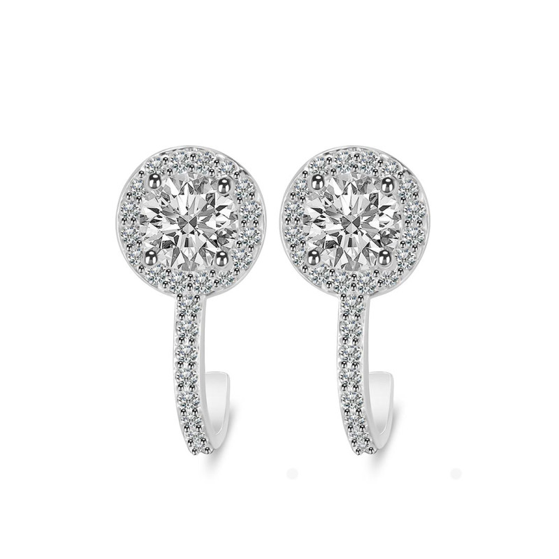 Crystal & White Topaz Stud Earring CST-RDE-1264.