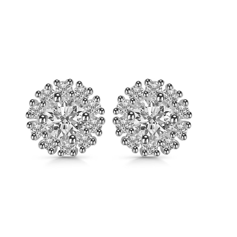 Crystal & White Topaz Stud Earring CST-RDE-1268.