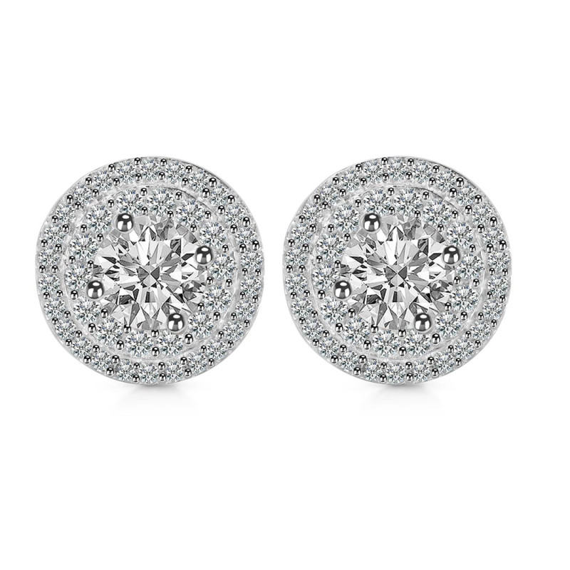 Crystal & White Topaz Stud Earring CST-RDE-1271.