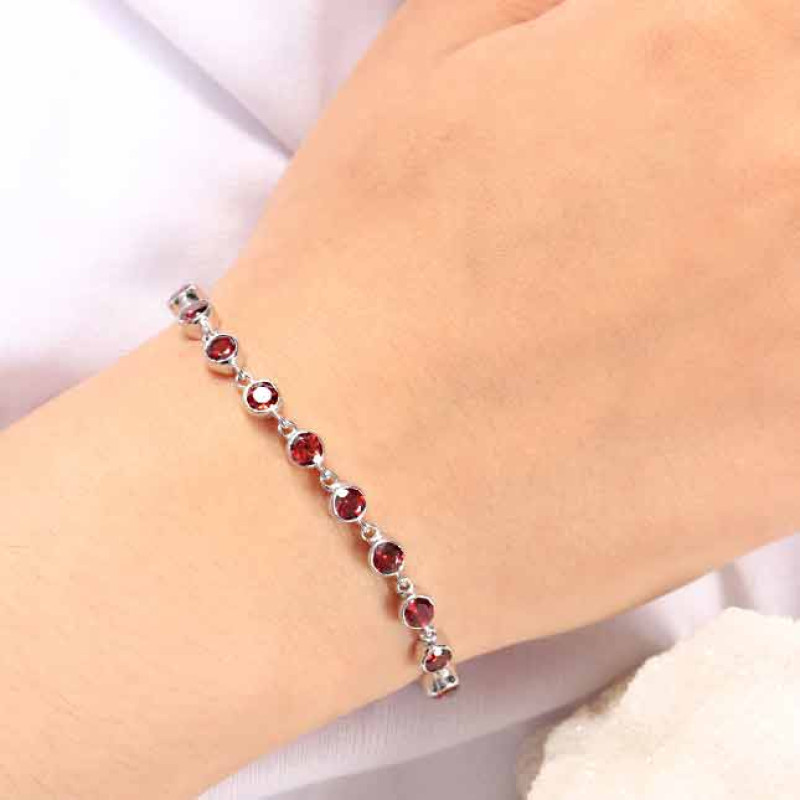 Garnet Bracelet GAR-RDB-116-CUT.
