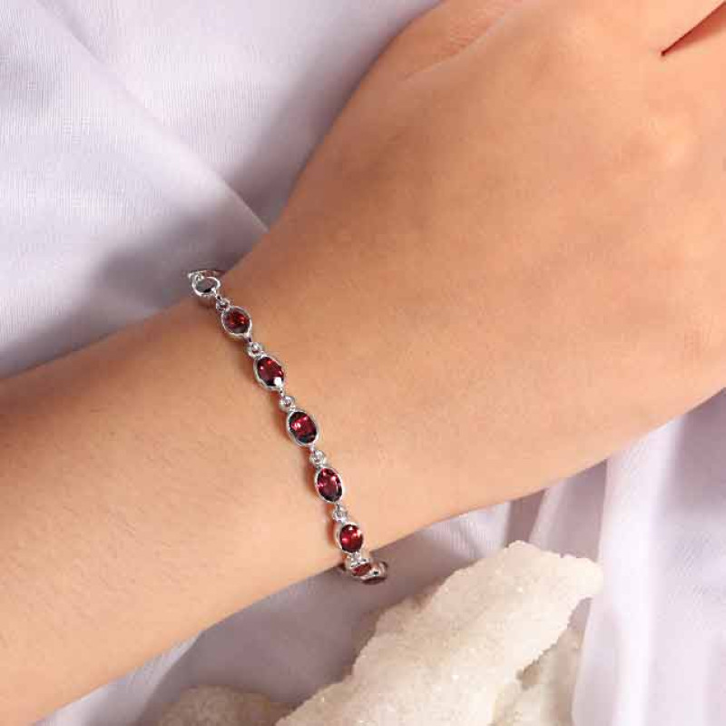 Garnet Bracelet GAR-RDB-117-CUT.