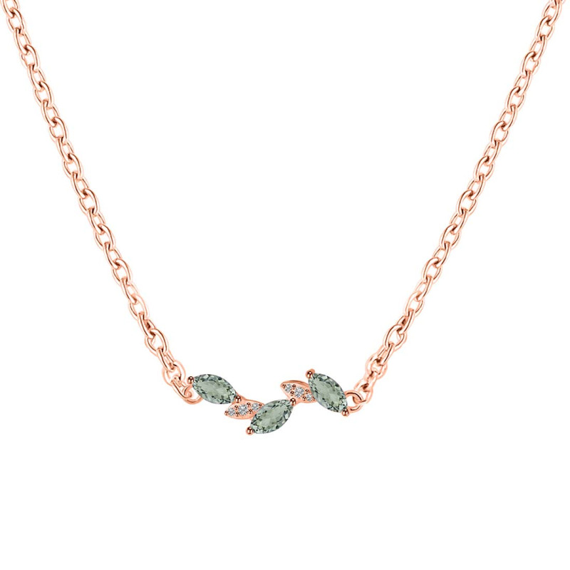 Green Amethyst & White Topaz Necklace GRA-RDN-460.