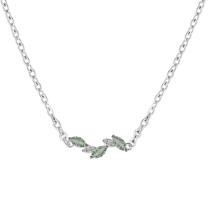 Green Amethyst & White Topaz Necklace GRA-RDN-460.