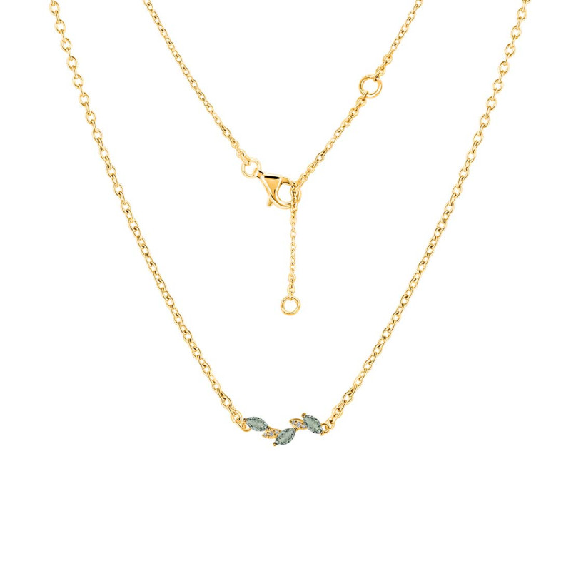 Green Amethyst & White Topaz Necklace GRA-RDN-460.