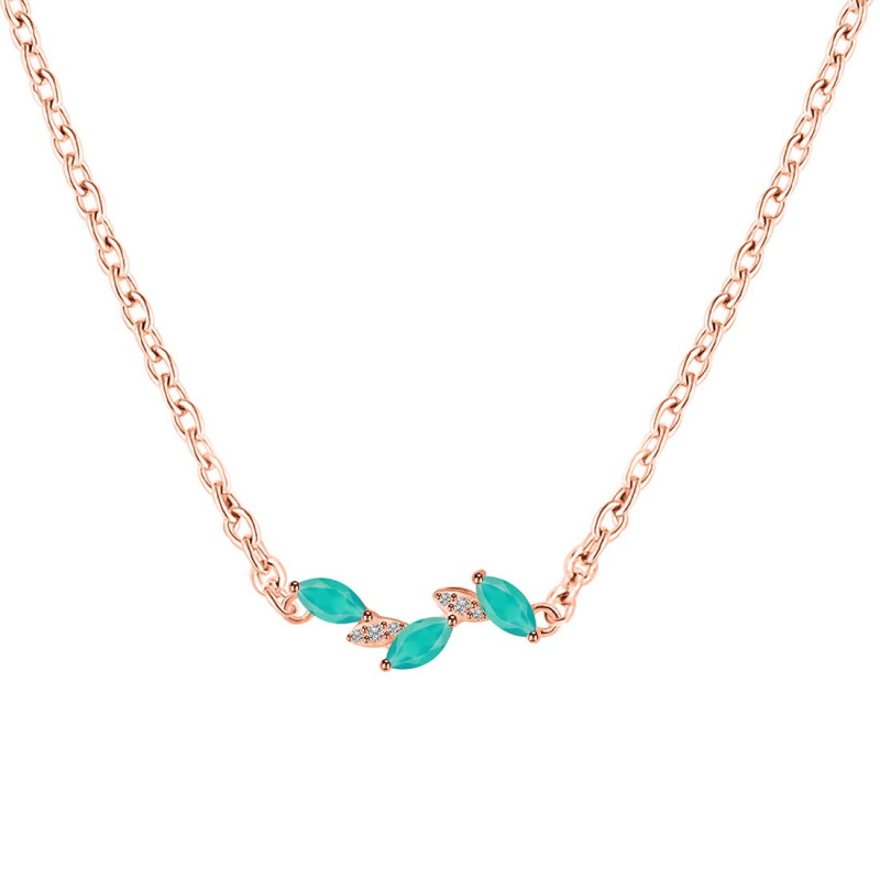 Green Onyx & White Topaz Necklace GRO-RDN-460.