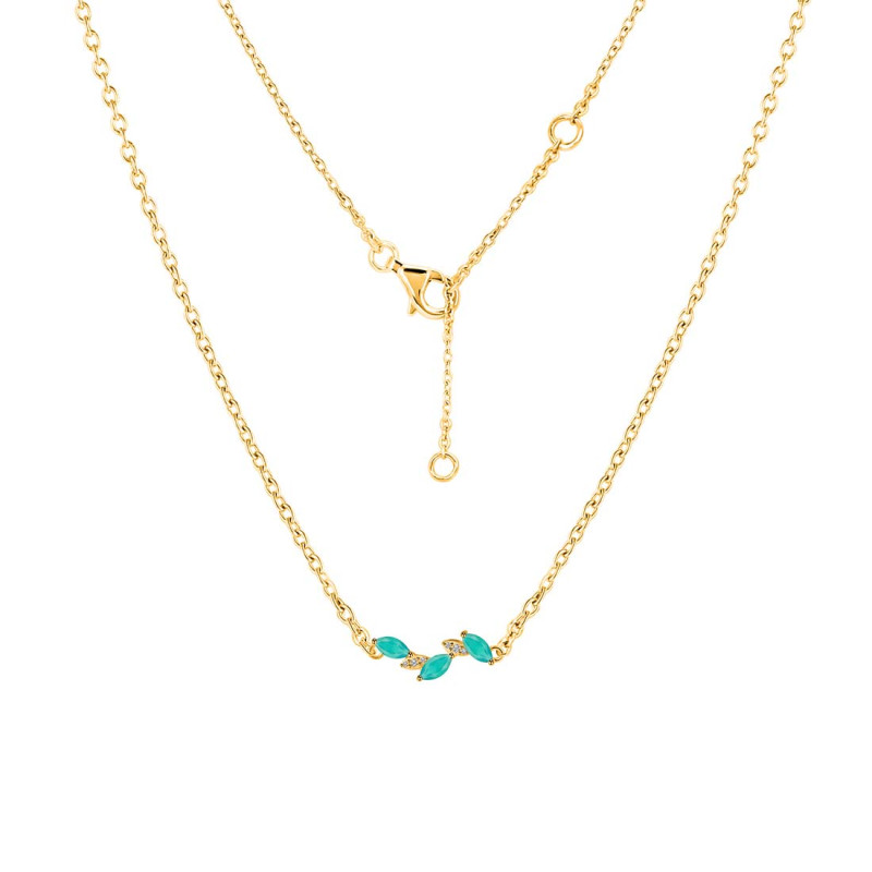 Green Onyx & White Topaz Necklace GRO-RDN-460.