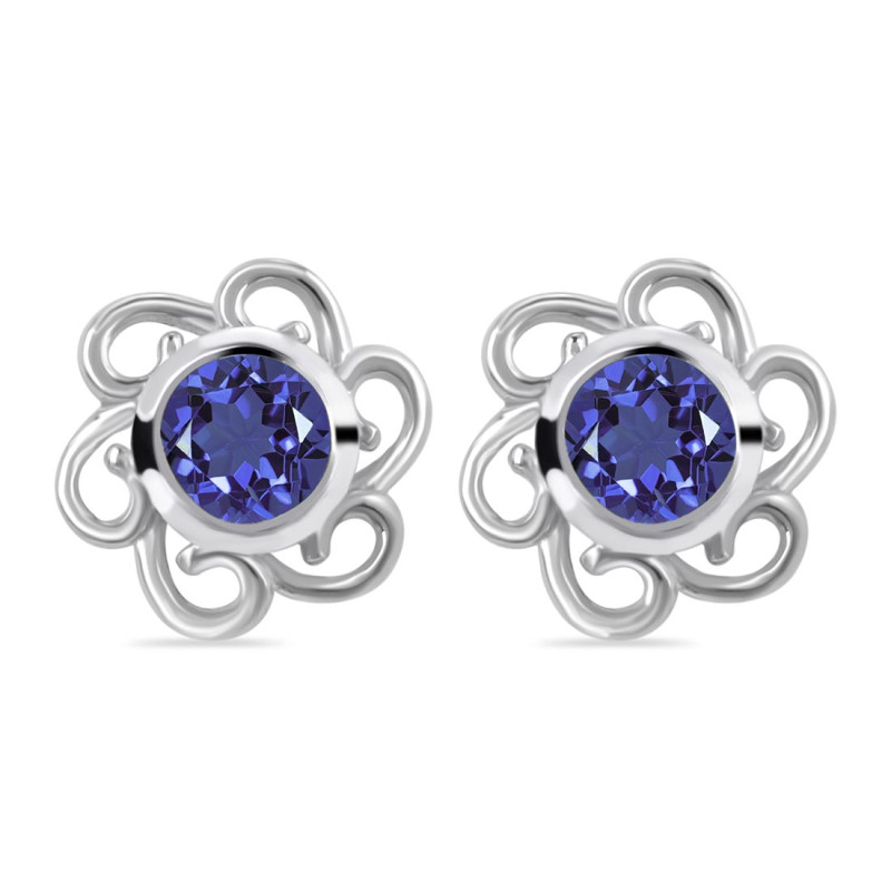 Iolite Stud Earring IOL-RDE-7.