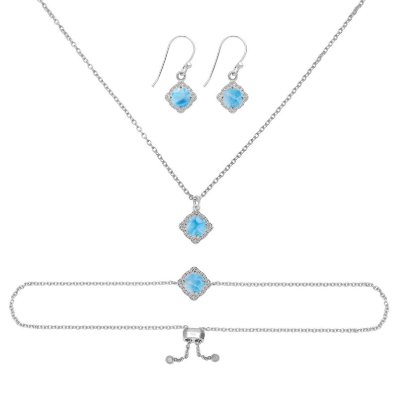 Larimar Jewelry Set  LAR-RDB-66-RDN-74-RDE-692.